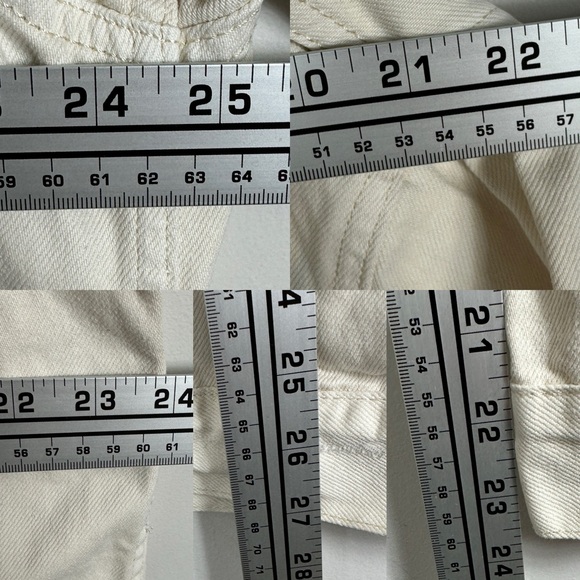 Free People Jolene Trucker Denim Jacket‎ Ecru Womens Size XL Button Front Boho - Picture 13 of 13